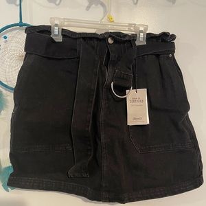 Primark black denim skirt with belt